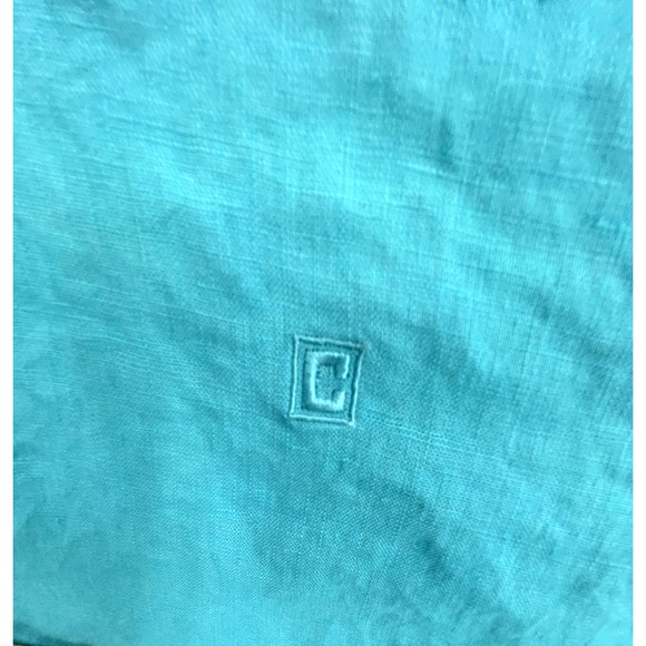 Chaps Women's Shirt Size XL Teal 100% Linen Button Down 3/4 Sleeve - Picture 6 of 10